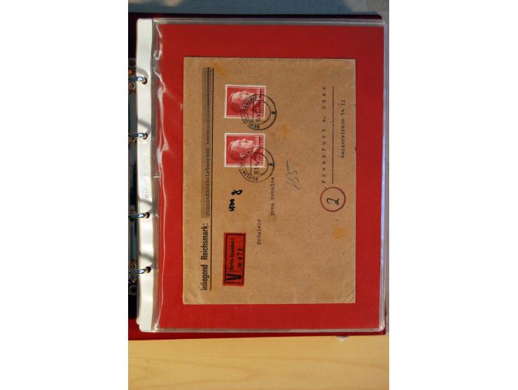 1941/45, Hitler-Freimarkenausgabe, umfangreiche Sammlung mit einigen hundert Briefen und Karten, Schwerpunkt bei den Einzel- 