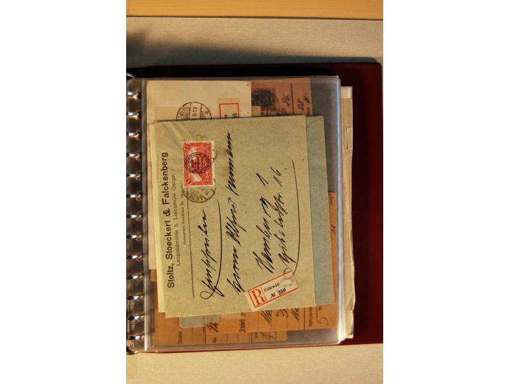1920, kleiner Posten mit R-Briefen, Satzbriefen, Paketkarten und Besonderheiten