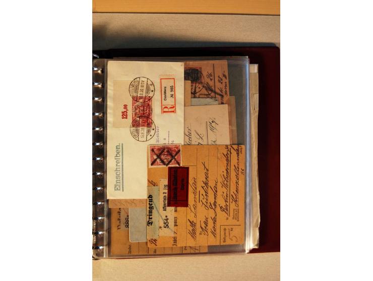 1920, kleiner Posten mit R-Briefen, Satzbriefen, Paketkarten und Besonderheiten