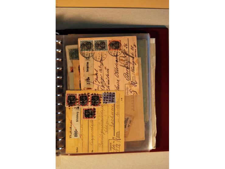 1920, kleiner Posten mit R-Briefen, Satzbriefen, Paketkarten und Besonderheiten