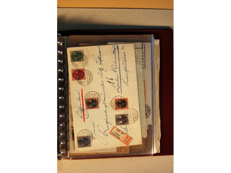 1920, kleiner Posten mit R-Briefen, Satzbriefen, Paketkarten und Besonderheiten