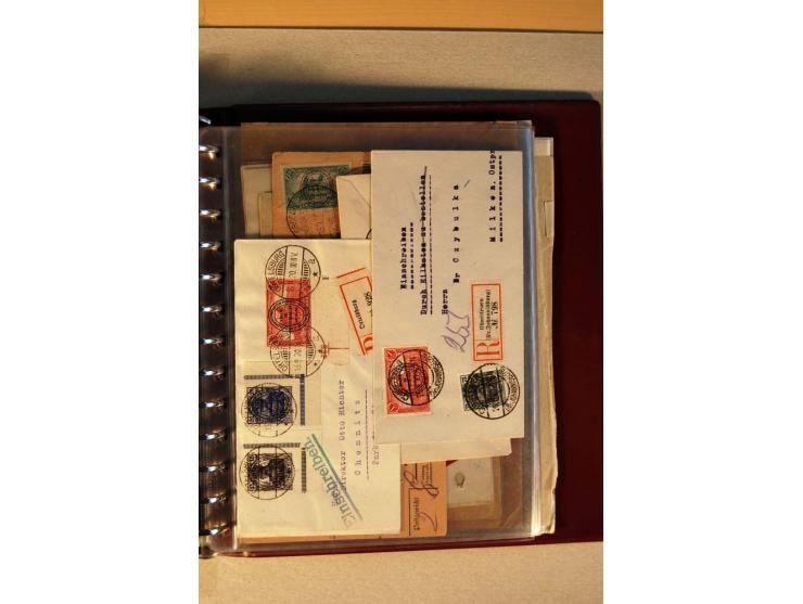 1920, kleiner Posten mit R-Briefen, Satzbriefen, Paketkarten und Besonderheiten