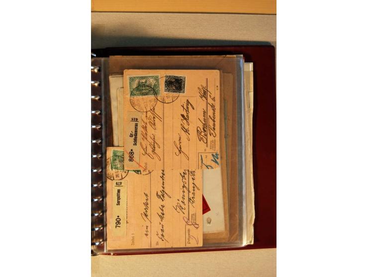1920, kleiner Posten mit R-Briefen, Satzbriefen, Paketkarten und Besonderheiten