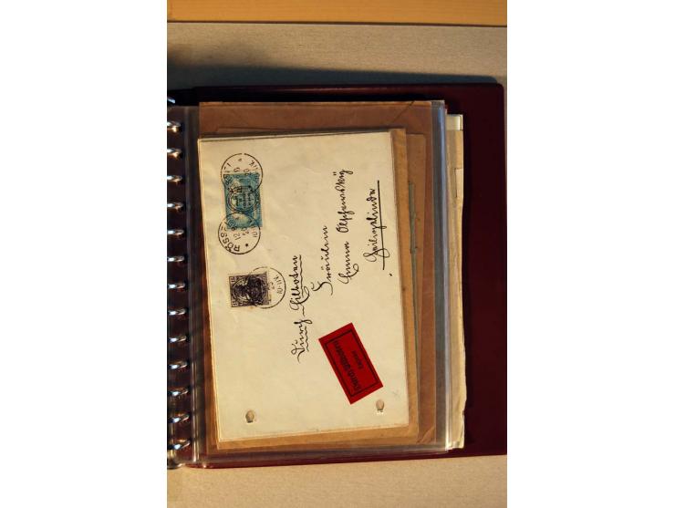 1920, kleiner Posten mit R-Briefen, Satzbriefen, Paketkarten und Besonderheiten