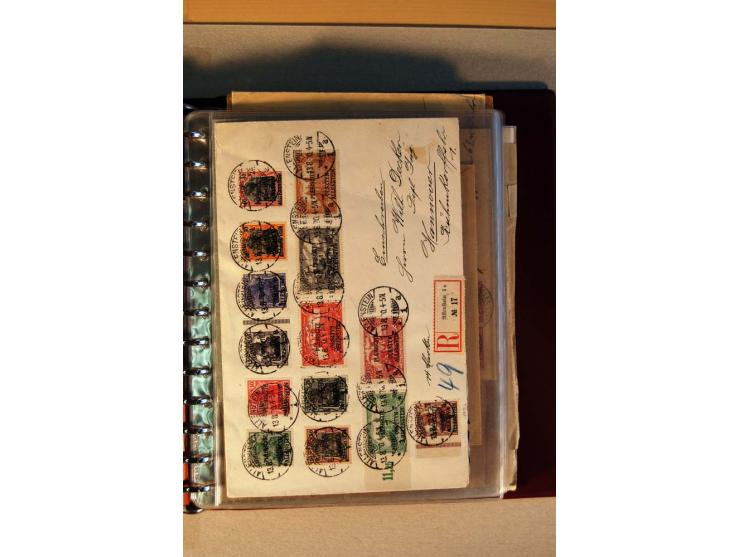 1920, kleiner Posten mit R-Briefen, Satzbriefen, Paketkarten und Besonderheiten