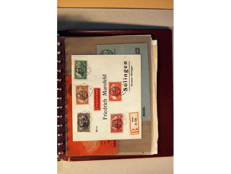 1920, kleiner Posten mit R-Briefen, Satzbriefen, Paketkarten und Besonderheiten