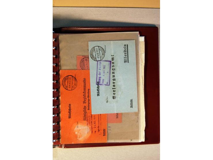 1920, kleiner Posten mit R-Briefen, Satzbriefen, Paketkarten und Besonderheiten