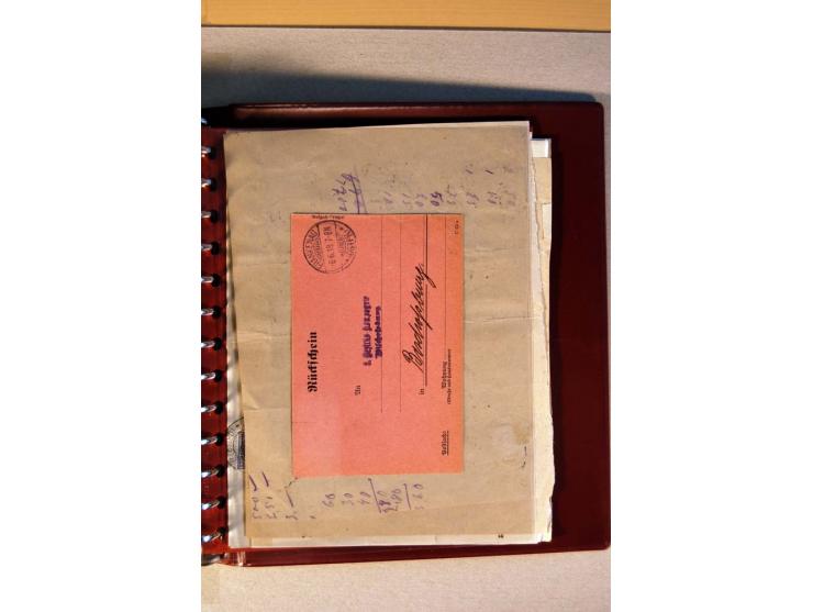 1920, kleiner Posten mit R-Briefen, Satzbriefen, Paketkarten und Besonderheiten