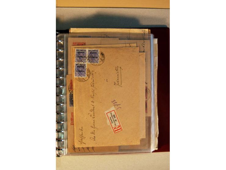 1920, kleiner Posten mit R-Briefen, Satzbriefen, Paketkarten und Besonderheiten