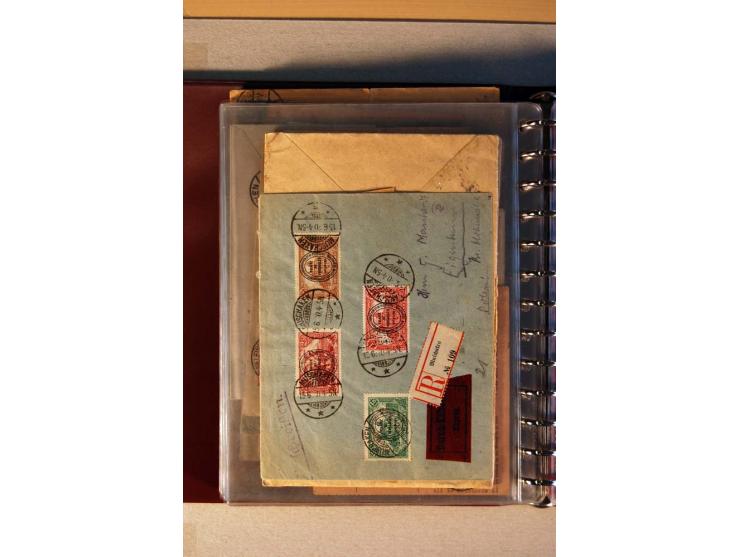1920, kleiner Posten mit R-Briefen, Satzbriefen, Paketkarten und Besonderheiten