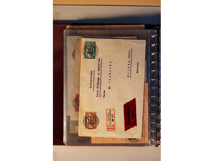 1920, kleiner Posten mit R-Briefen, Satzbriefen, Paketkarten und Besonderheiten