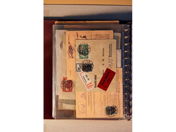 1920, kleiner Posten mit R-Briefen, Satzbriefen, Paketkarten und Besonderheiten