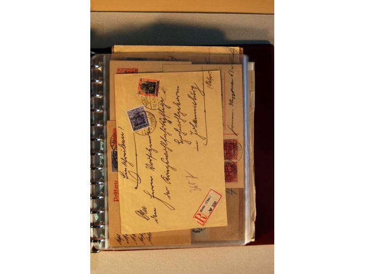 1920, kleiner Posten mit R-Briefen, Satzbriefen, Paketkarten und Besonderheiten