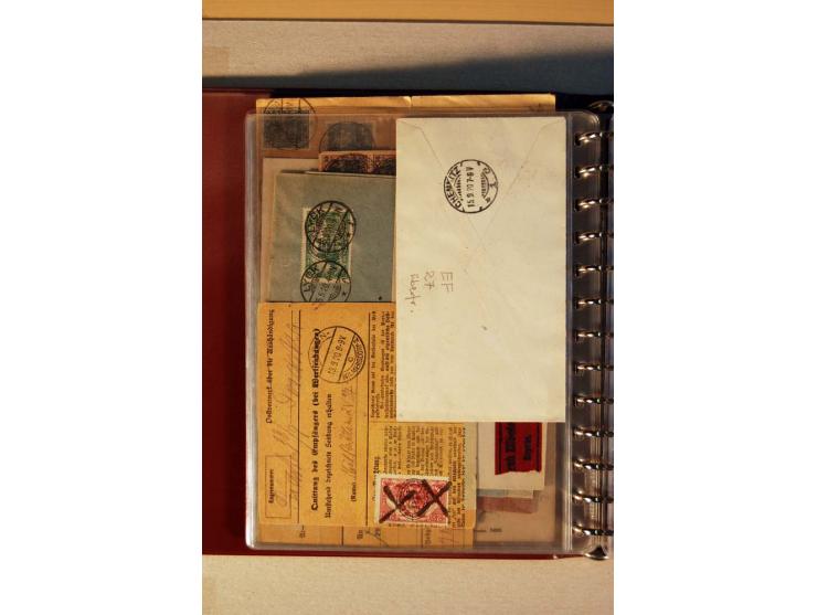 1920, kleiner Posten mit R-Briefen, Satzbriefen, Paketkarten und Besonderheiten