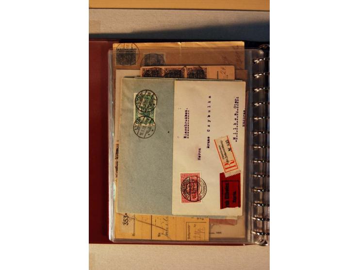 1920, kleiner Posten mit R-Briefen, Satzbriefen, Paketkarten und Besonderheiten