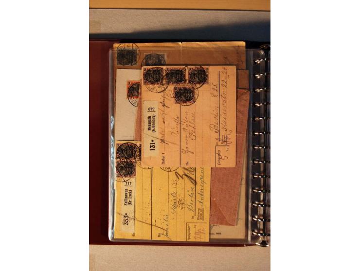 1920, kleiner Posten mit R-Briefen, Satzbriefen, Paketkarten und Besonderheiten