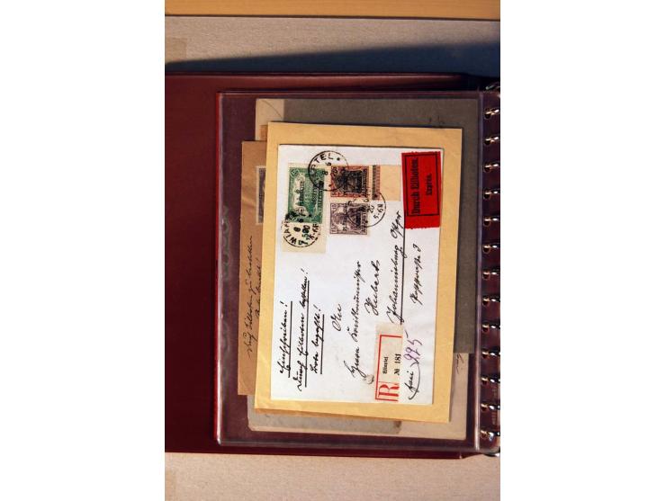 1920, kleiner Posten mit R-Briefen, Satzbriefen, Paketkarten und Besonderheiten
