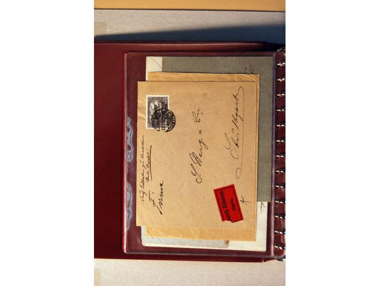 1920, kleiner Posten mit R-Briefen, Satzbriefen, Paketkarten und Besonderheiten
