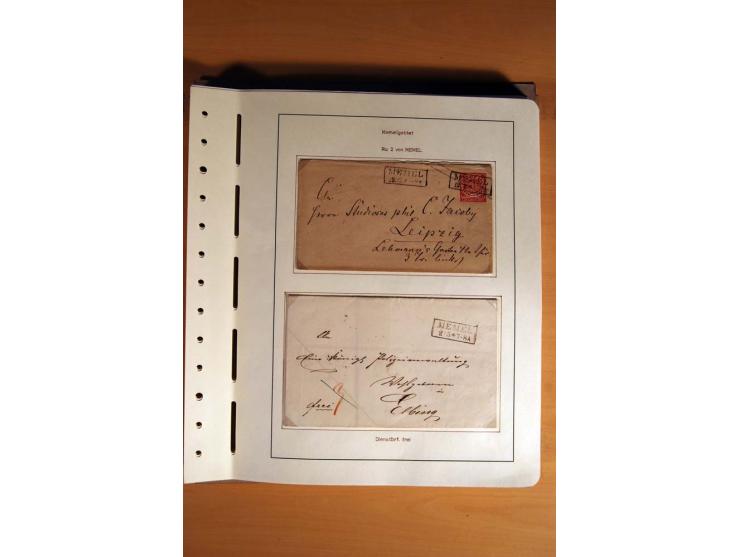 1830/1939, Stempel-und Markensammlung ab Vorphila mit etwas Preußen und Deutsches Reich auf Albenseiten mit Beschriftung, dab