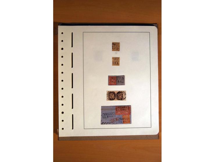 1830/1939, Stempel-und Markensammlung ab Vorphila mit etwas Preußen und Deutsches Reich auf Albenseiten mit Beschriftung, dab