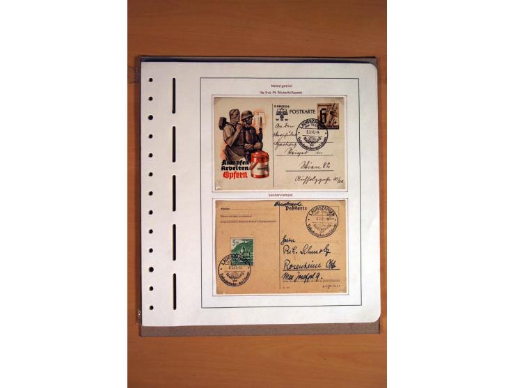 1830/1939, Stempel-und Markensammlung ab Vorphila mit etwas Preußen und Deutsches Reich auf Albenseiten mit Beschriftung, dab