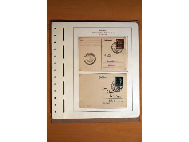 1830/1939, Stempel-und Markensammlung ab Vorphila mit etwas Preußen und Deutsches Reich auf Albenseiten mit Beschriftung, dab