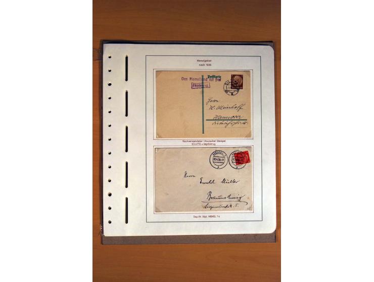 1830/1939, Stempel-und Markensammlung ab Vorphila mit etwas Preußen und Deutsches Reich auf Albenseiten mit Beschriftung, dab