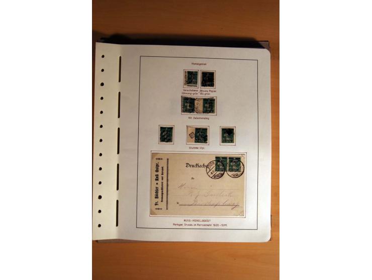 1830/1939, Stempel-und Markensammlung ab Vorphila mit etwas Preußen und Deutsches Reich auf Albenseiten mit Beschriftung, dab