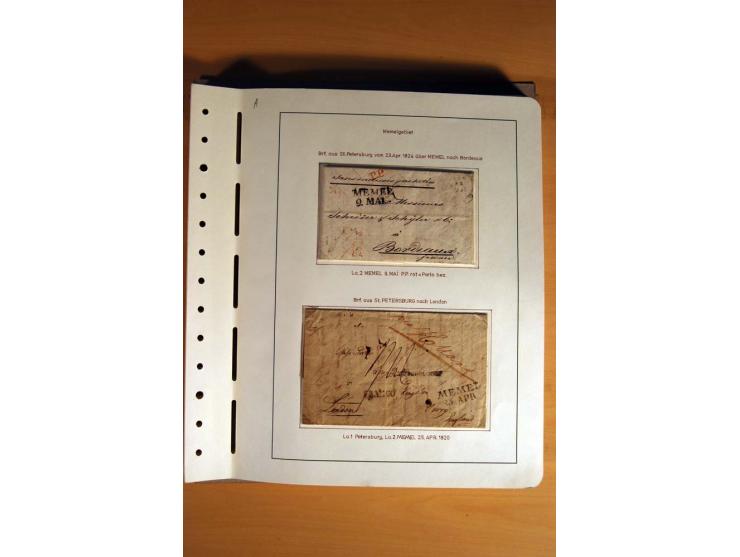 1830/1939, Stempel-und Markensammlung ab Vorphila mit etwas Preußen und Deutsches Reich auf Albenseiten mit Beschriftung, dab