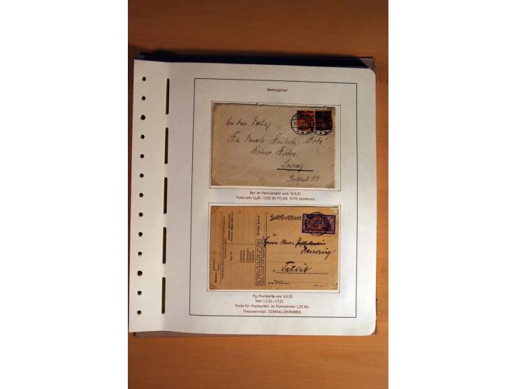 1830/1939, Stempel-und Markensammlung ab Vorphila mit etwas Preußen und Deutsches Reich auf Albenseiten mit Beschriftung, dab