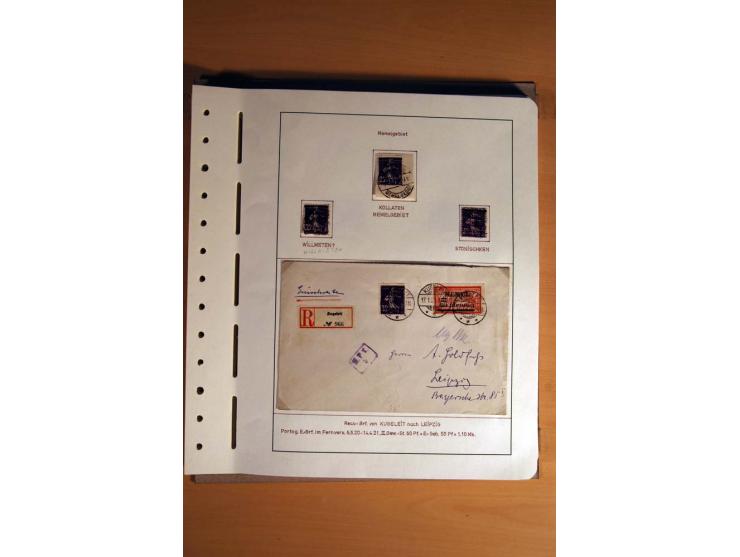 1830/1939, Stempel-und Markensammlung ab Vorphila mit etwas Preußen und Deutsches Reich auf Albenseiten mit Beschriftung, dab