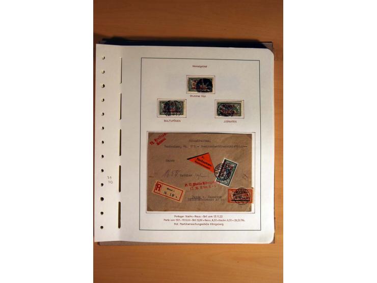 1830/1939, Stempel-und Markensammlung ab Vorphila mit etwas Preußen und Deutsches Reich auf Albenseiten mit Beschriftung, dab