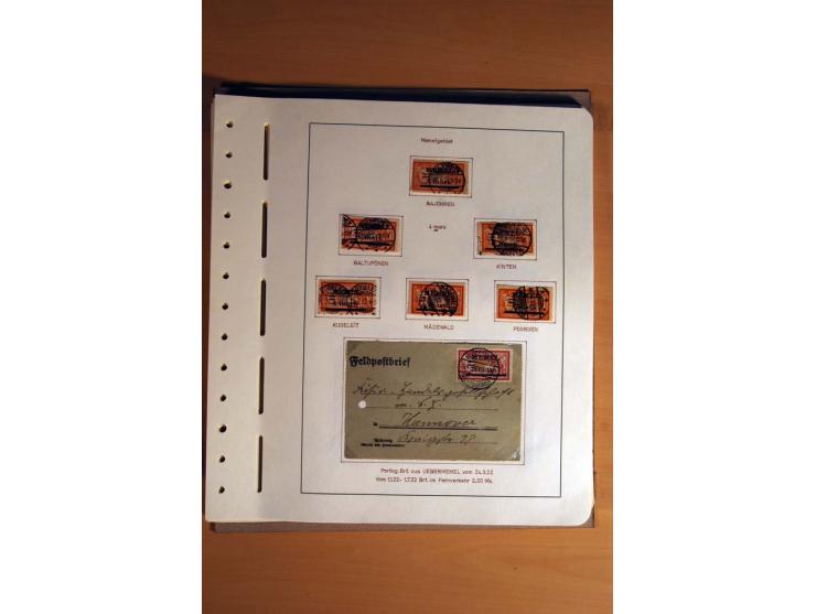 1830/1939, Stempel-und Markensammlung ab Vorphila mit etwas Preußen und Deutsches Reich auf Albenseiten mit Beschriftung, dab