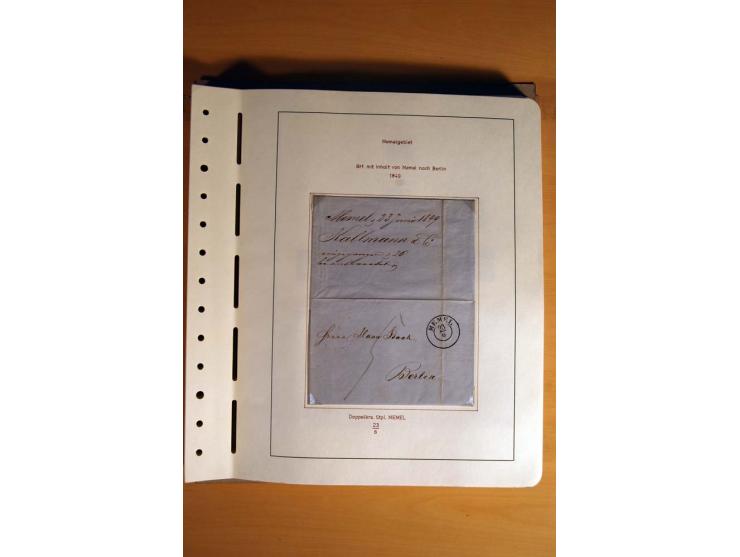 1830/1939, Stempel-und Markensammlung ab Vorphila mit etwas Preußen und Deutsches Reich auf Albenseiten mit Beschriftung, dab