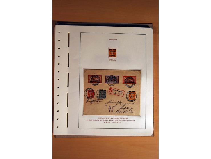 1830/1939, Stempel-und Markensammlung ab Vorphila mit etwas Preußen und Deutsches Reich auf Albenseiten mit Beschriftung, dab