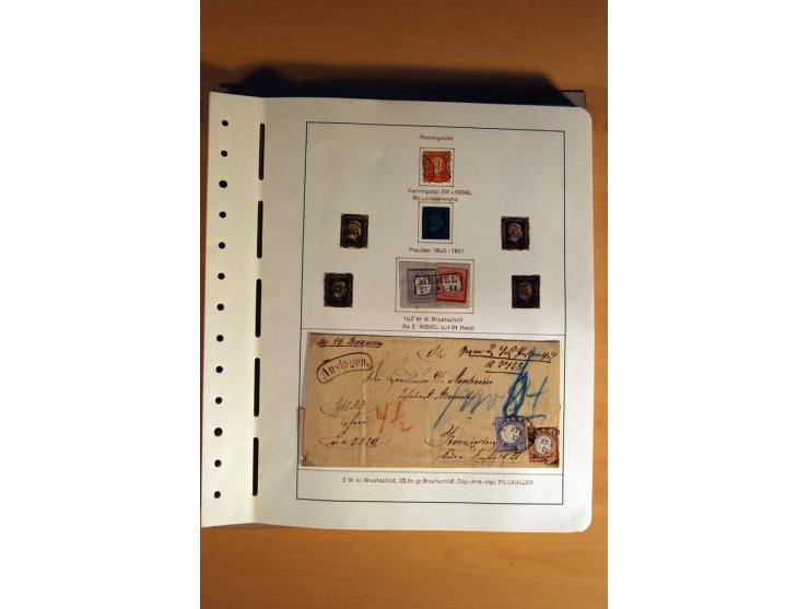 1830/1939, Stempel-und Markensammlung ab Vorphila mit etwas Preußen und Deutsches Reich auf Albenseiten mit Beschriftung, dab