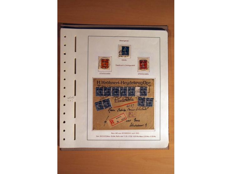 1830/1939, Stempel-und Markensammlung ab Vorphila mit etwas Preußen und Deutsches Reich auf Albenseiten mit Beschriftung, dab