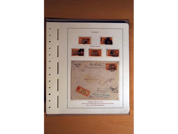 1830/1939, Stempel-und Markensammlung ab Vorphila mit etwas Preußen und Deutsches Reich auf Albenseiten mit Beschriftung, dab