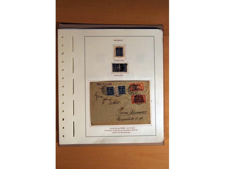 1830/1939, Stempel-und Markensammlung ab Vorphila mit etwas Preußen und Deutsches Reich auf Albenseiten mit Beschriftung, dab