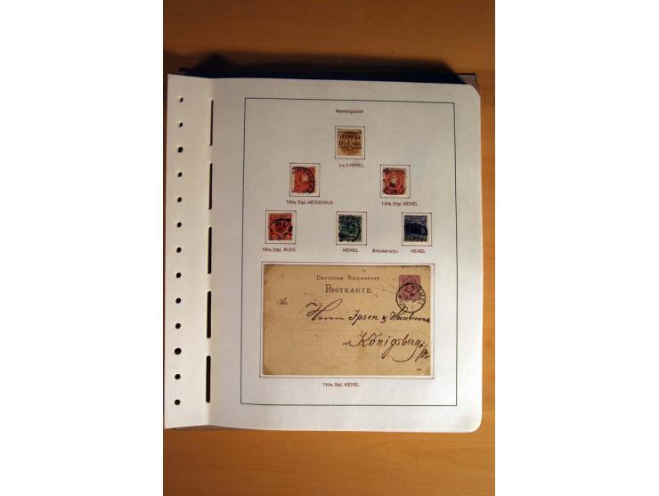 1830/1939, Stempel-und Markensammlung ab Vorphila mit etwas Preußen und Deutsches Reich auf Albenseiten mit Beschriftung, dab