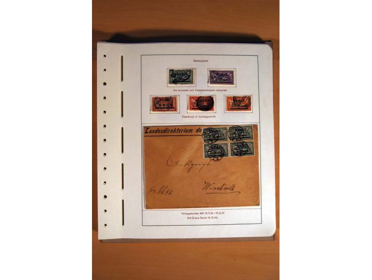1830/1939, Stempel-und Markensammlung ab Vorphila mit etwas Preußen und Deutsches Reich auf Albenseiten mit Beschriftung, dab