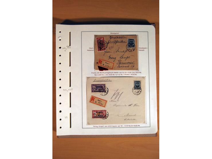 1830/1939, Stempel-und Markensammlung ab Vorphila mit etwas Preußen und Deutsches Reich auf Albenseiten mit Beschriftung, dab