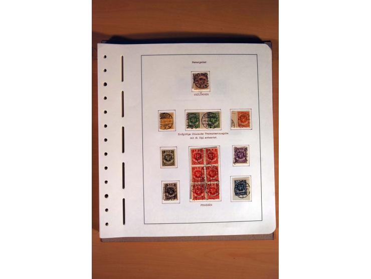 1830/1939, Stempel-und Markensammlung ab Vorphila mit etwas Preußen und Deutsches Reich auf Albenseiten mit Beschriftung, dab