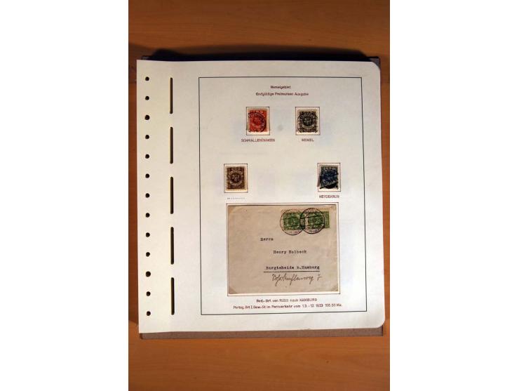1830/1939, Stempel-und Markensammlung ab Vorphila mit etwas Preußen und Deutsches Reich auf Albenseiten mit Beschriftung, dab