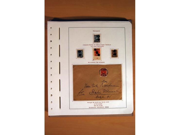 1830/1939, Stempel-und Markensammlung ab Vorphila mit etwas Preußen und Deutsches Reich auf Albenseiten mit Beschriftung, dab
