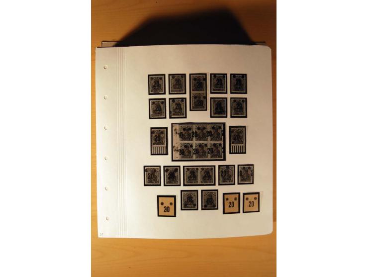 1920/34, ungebrauchte und postfrische sehr umfangreiche Sammlung mit einer Vielzahl von Aufdrucktypen, Abarten, ungezähnten W