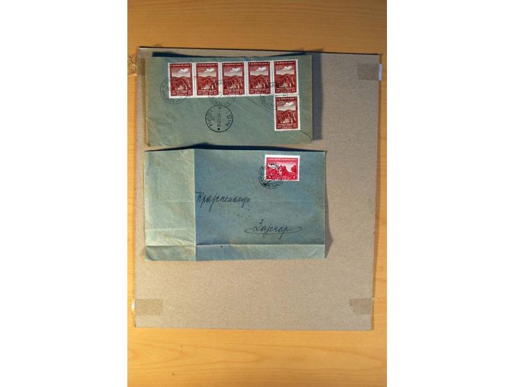 1941/44, 15 Bedarfsbriefe und Karten mit diversen Frankaturen, meist an die Feldpostkommandatur in Nisch, dabei Brief mit Zen