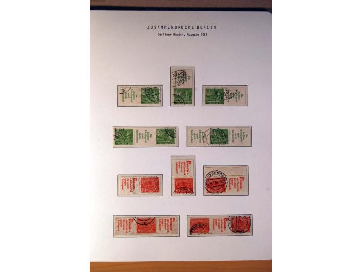 1949/89, gestempelte Sammlung Zusammendrucke mit vielen guten Kombinationen und einigen Briefen, einige Stempel fraglich und 