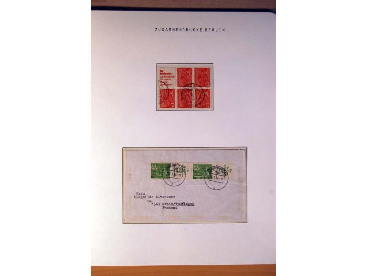 1949/89, gestempelte Sammlung Zusammendrucke mit vielen guten Kombinationen und einigen Briefen, einige Stempel fraglich und 