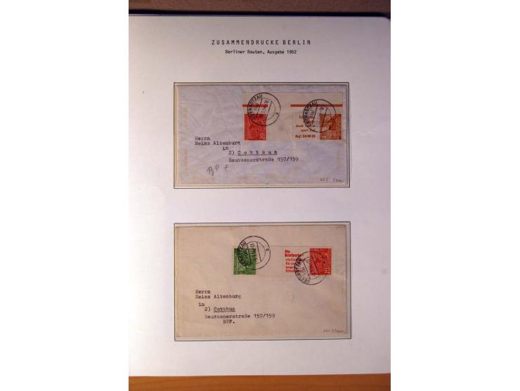1949/89, gestempelte Sammlung Zusammendrucke mit vielen guten Kombinationen und einigen Briefen, einige Stempel fraglich und 